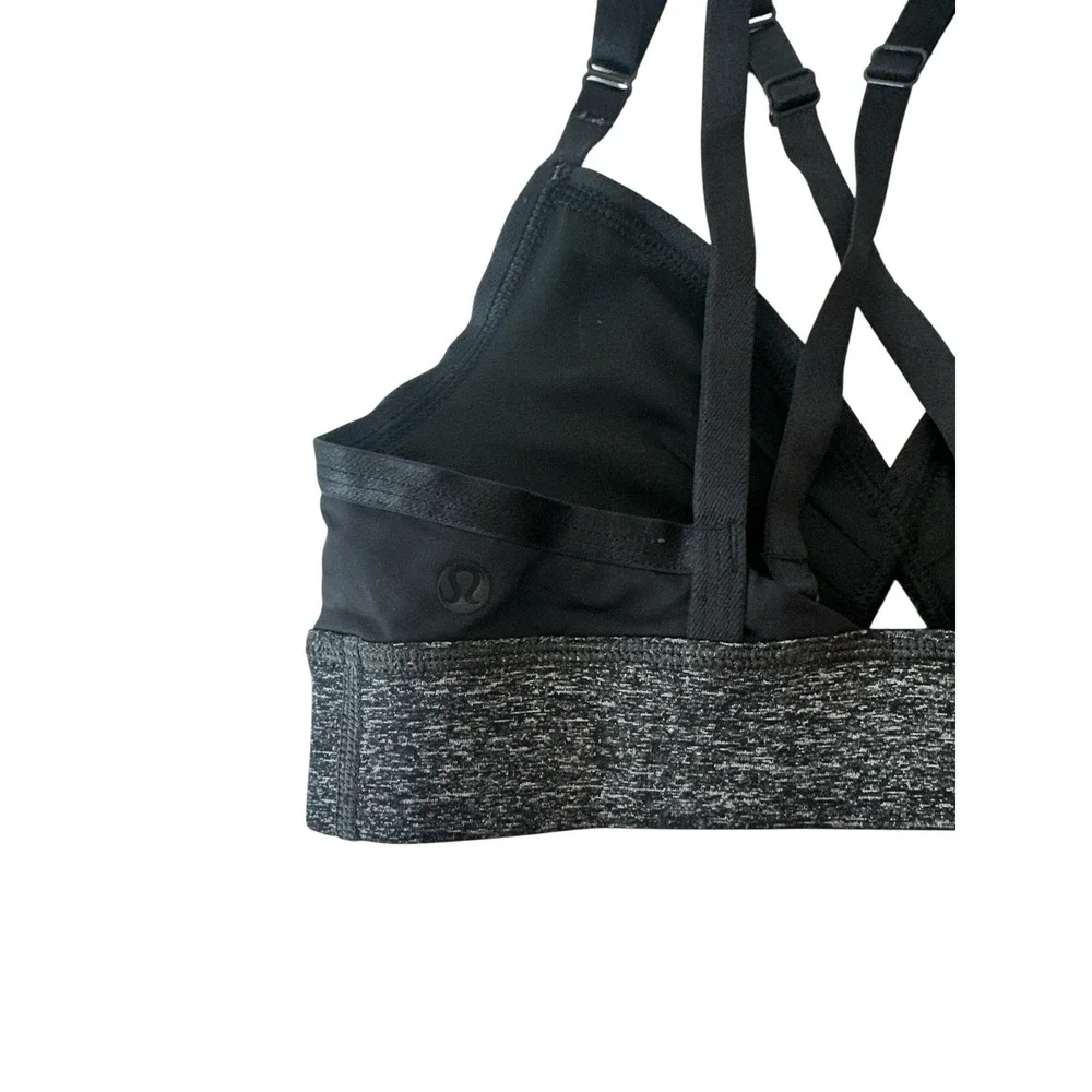 Lululemon if you're lucky sports bra‎ Womens Size 6 Athleisure Black Workout Gym - Picture 6 of 6